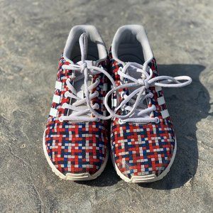Red White and Blue Knitted Pattern Torsion Adidas - Women 7